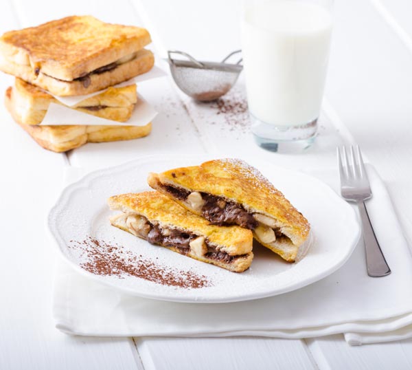 French Toast Stuffed with Chocolate and Banana