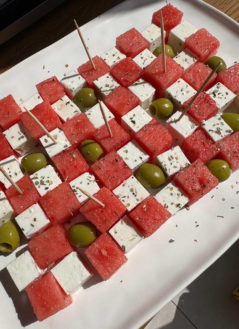 Watermelon,-Olives-and-Feta-Cubes-Checkerboard-Appetizer