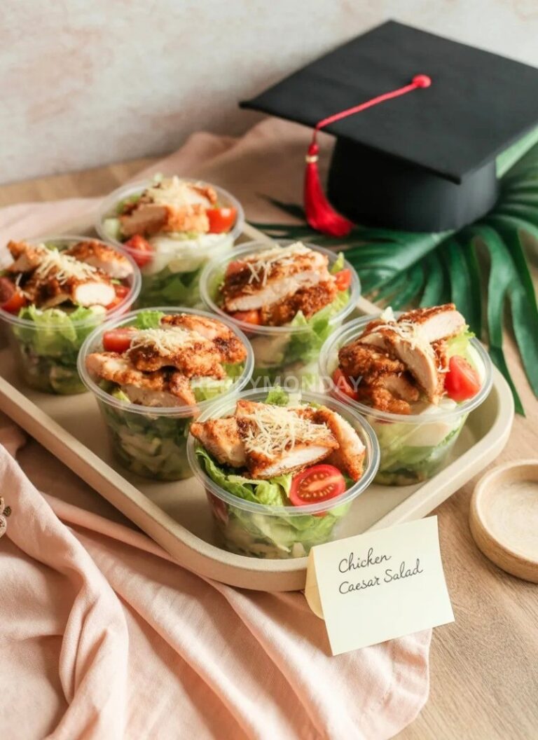 Chicken Caesar Salad Cups for Graduation Party
