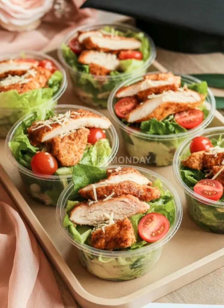 Chicken Caesar Salad Cups for Graduation Party