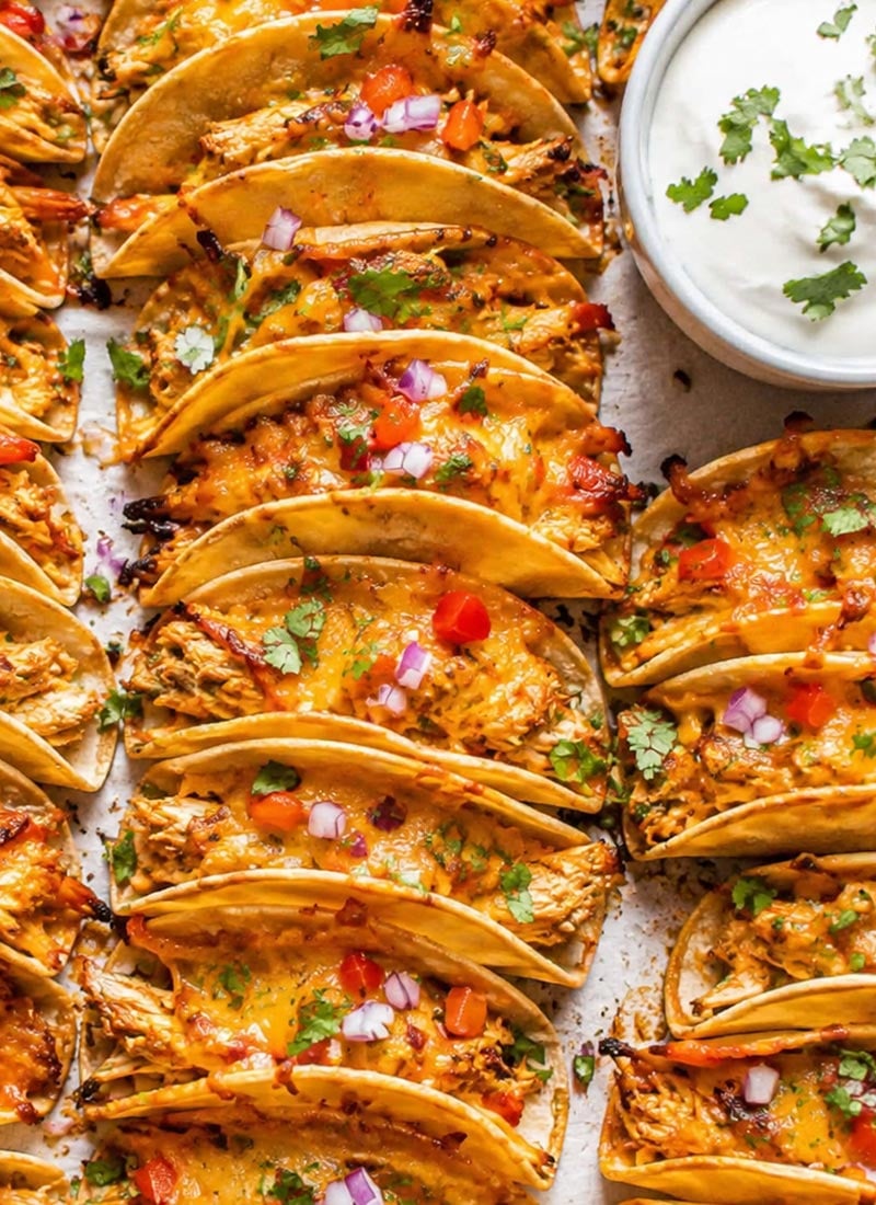 Mini baked tacos one sheet pan appetizer