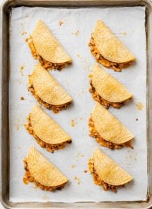 Mini chicken tacos before baking