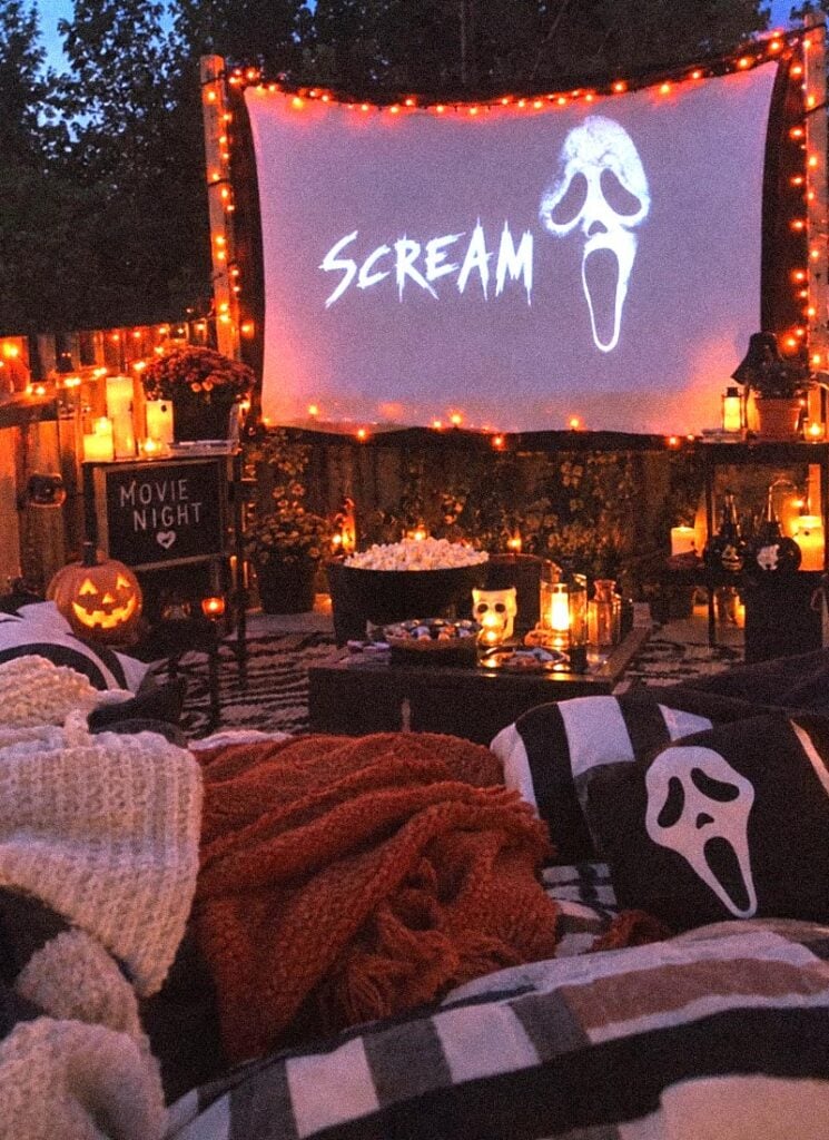 backyard halloween movie night ideas