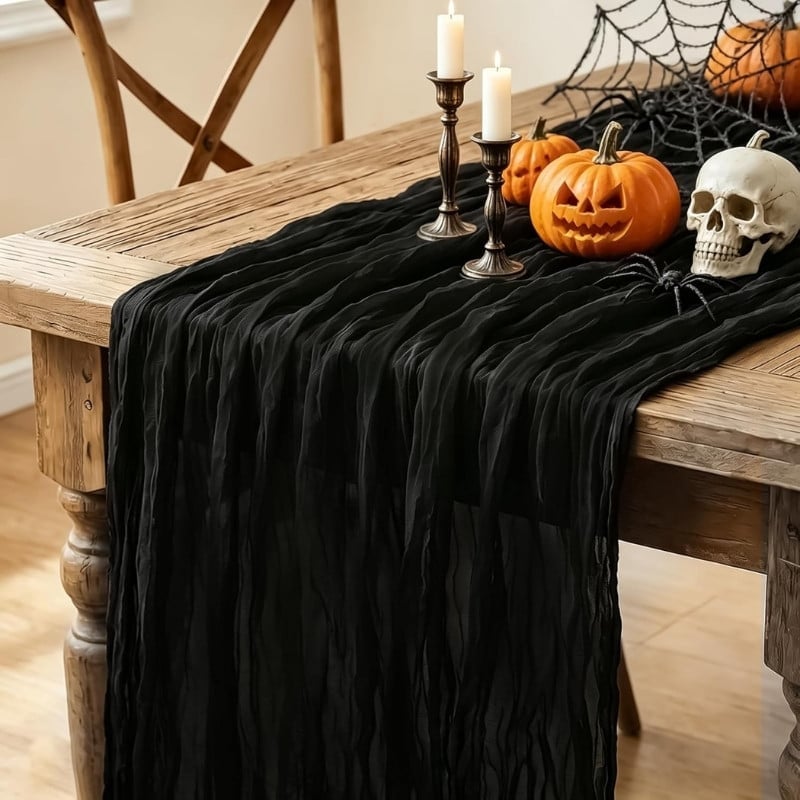 Black Cheesecloth Table Runner Amazon Halloween Party Supplies