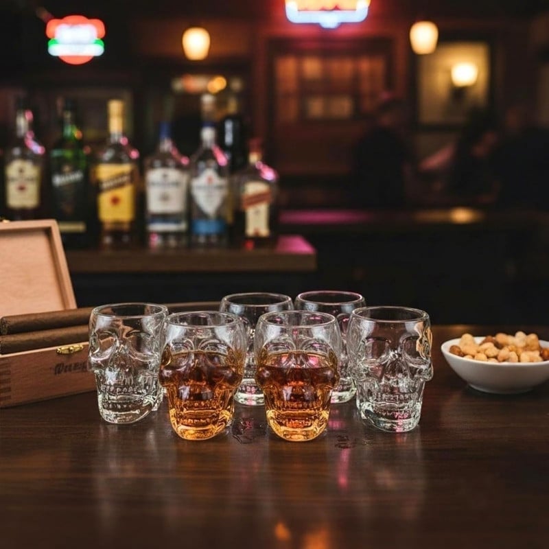 Skull Shot Glasses Clear Amazon Halloween Party Supplies
