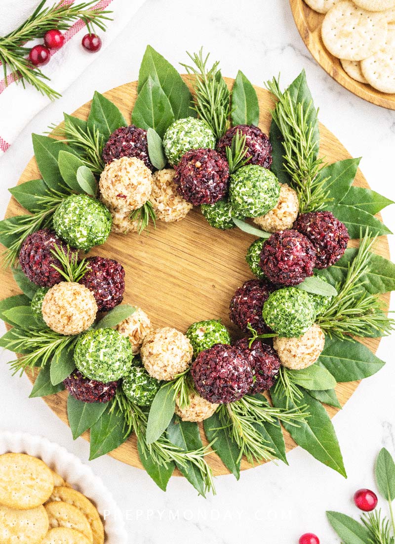 Cheese ball wreath