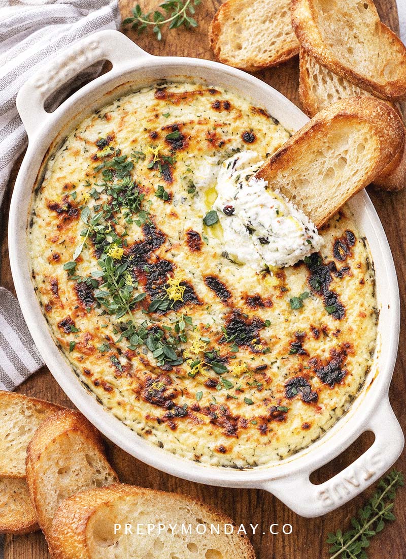 Creamy baked riccota appetizer dip recipe