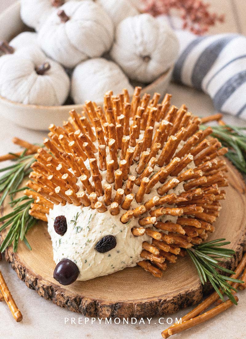 Garlic herb hedgehog cheeseball