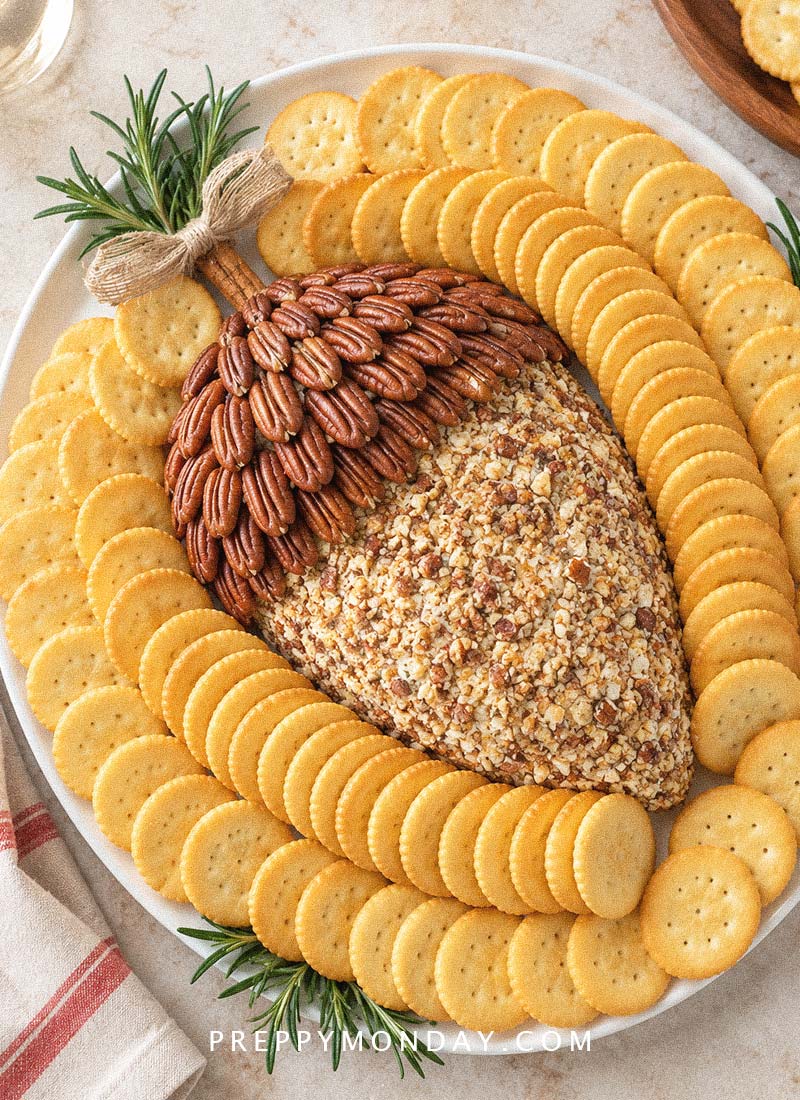 Pecan crusted acorn cheeseballs